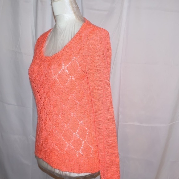 Charlotte Russe Knit Sweater, Size Small Women, Mango/Peach/Sherbet - Picture 8 of 10